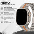 Premium Titan Armband Hero mit Sicherheitsschließe für alle Apple Watch Serien (Titan|Orange)